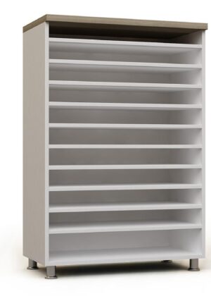 On Bir Gözlü Açık Raflı Dolap