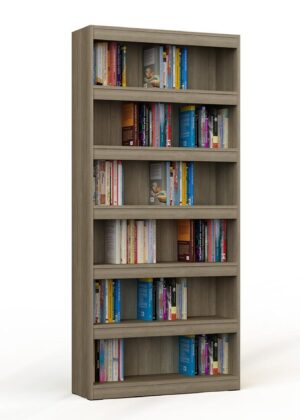 Tek Taraflı Ahşap Beş Raflı Kitaplık